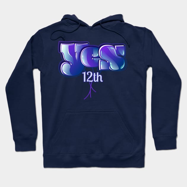 Yes 12th Hoodie by vectorhelowpal